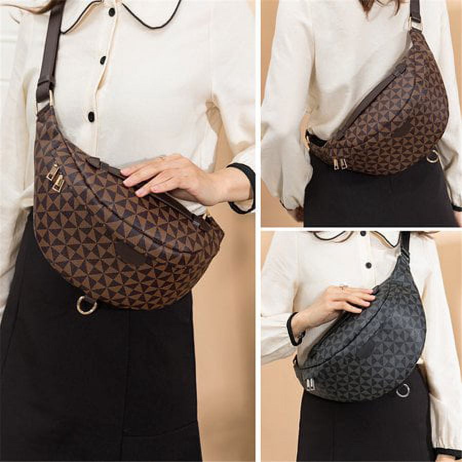 Merkaren Women Waterproof Shoulder Satchel Ladies PU Leather Bum Handbag Fashion Daily Sports Crossbody Fanny Pack