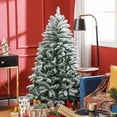 thumbnail image 2 of HOMCOM 5ft Flocked Artificial Christmas Tree with Metal Stand, Hinged Tips, 2 of 10