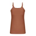 thumbnail image 5 of BVnarty Women's Soft Comfy Cami Solid Color Plain Camisole Backless Sleeveless Spaghetti Strap Strappy Tanks for Teen Girls Vacation Ladies Travel Clothes Summer Crop Tops Trendy 2023 Coffee L, 5 of 6