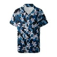 thumbnail image 5 of TTUHYWXI Women's Summer Hawaiian Shirts Floral Short Sleeve Button Down Shirts Hawaii Tropical Beach Tops Outfits (Dark Blue, 3XL), 5 of 6
