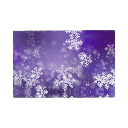 

Table Placemats Set of 4 - Snowflakes 12x18 In Faux Linen Double Heat Resistant Place Mats Cloth Indoor/Outdoor Placemats Washable Table Mats for Dining Kitchen Party
