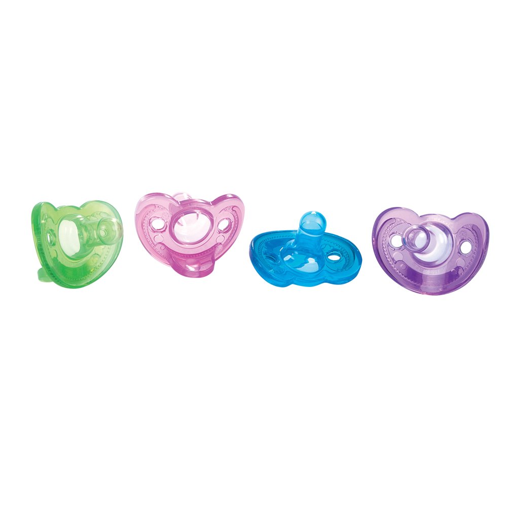 The First Years Gumdrop Pacifier, One Piece Silicone Design, Blue/Green