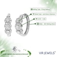 thumbnail image 4 of Vir Jewels 1 CTTW Lab Grown Diamond Hoops Earrings in Sterling Silver With Hidden Post For Women, 4 of 5
