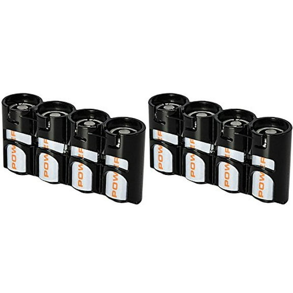 2 x Battery Holder By Powerpax CR123 Battery Caddy, Black, 4-Pack "Each Holder Carries 4 CR123 Batteries"