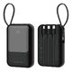 thumbnail image 1 of Power Bank Batería Portátil Carga Rápida Bidireccional 22.5W 10000mAh Con Luz Iluminacion, Con 4 Cables Micro USB Xtellar negro, 1 of 3