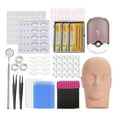 thumbnail image 1 of Juego de ejercicios de práctica de extensión de pestañas postizas, Kit de cabeza de maniquí, Kit CACAGOO Kit de extensión de pestañas, 1 of 7