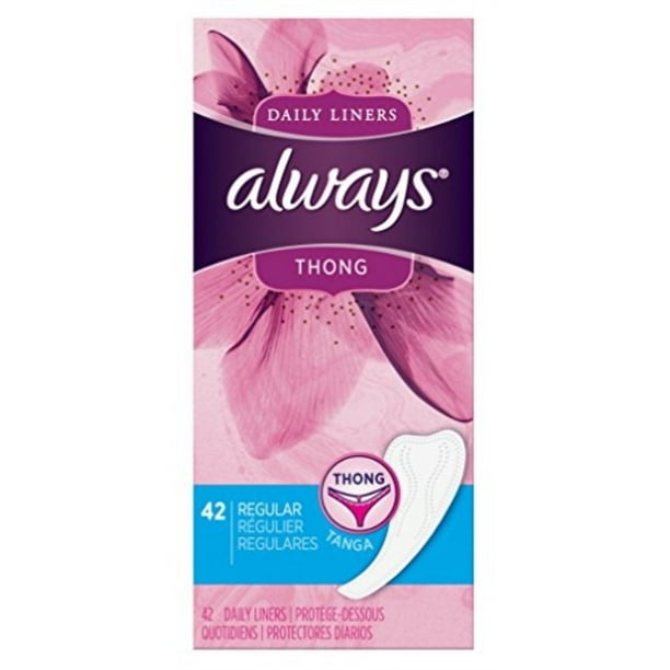 always dailies liners thong minislip 42 count (2 pack)