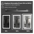 thumbnail image 3 of LED Bathroom Mirror with Black Frame, Front Light and Backlit, Stepless Dimmable, Anti-Fog, Shatter-Proof, Memory Function, 3 Colors, Double LED Vanity Mirror for Modern Bathrooms, 3 of 7