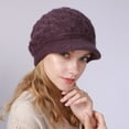 thumbnail image 5 of Yoyauz Women's Winter Warm Slouchy Cable Knit Beanie Skull Hat with Visor, 5 of 6