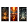 thumbnail image 2 of Designart "Atlantean Revelation Mysteries of Light III" Abstract Landscape Framed Wall Art Set Of 3 - Gold Abstract Landscapes Frame Canvas Set For Living Room Decor, 2 of 6