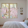 thumbnail image 3 of Easter Kitchen Curtain for Berdoom Living Room Cafe 54 Inch Length, Spring Rabbit Eggs Nature Botanicals Pink Plaid Tiers Curtains Light Filtering Drapes Window Treatment 2 Panels 52"Wx54"L, 3 of 8