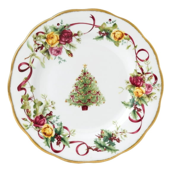 Royal Albert Old country Roses christmas Tree Salad Plate, 8-Inch
