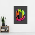 thumbnail image 2 of Letter D Fluorescent Abstract Decorative Graffiti Mural Alphabet Initial Stencil Extra Large XL Wall Art Poster Print, 2 of 3