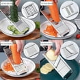thumbnail image 5 of SLGHLSAHG Multipurpose Vegetable Cutter, 4 in 1 Multi-Purpose Vegetable Slicer, Stainless Steel Shredder Cutter Grater Slicer for Fruits and Vegetables A8506, 5 of 7