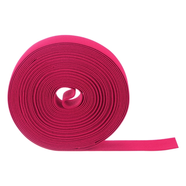 Cintas elásticas de costura Uxcell de 11 yardas, 1-1/2" de ancho, cordón elástico plano para manualidades, rojo rosa