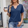 thumbnail image 5 of CAIVO Womens Tops Basic T Shirt Casual V Neck Short Sleeve Solid Color Cozy T-Shirts, 5 of 7