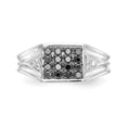 thumbnail image 4 of 14K White Gold Ring Band Men's Diamond Round Black and, Size 5, 4 of 5