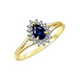 thumbnail image 4 of RYLOS Rings for Women 14K Yellow Gold Halo of Diamonds Birthstone Ring 6X4MM Pear Tear Drop Gemstone September Sapphire Jewelry for Women  Size 10, 4 of 8