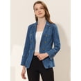 thumbnail image 4 of Chaqueta de mezclilla Allegra K Trabajo con Bolsillos Azul Vaquero M, 4 of 4