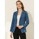 thumbnail image 4 of Chaqueta de mezclilla Allegra K Trabajo con Bolsillos Azul Vaquero M, 4 of 4
