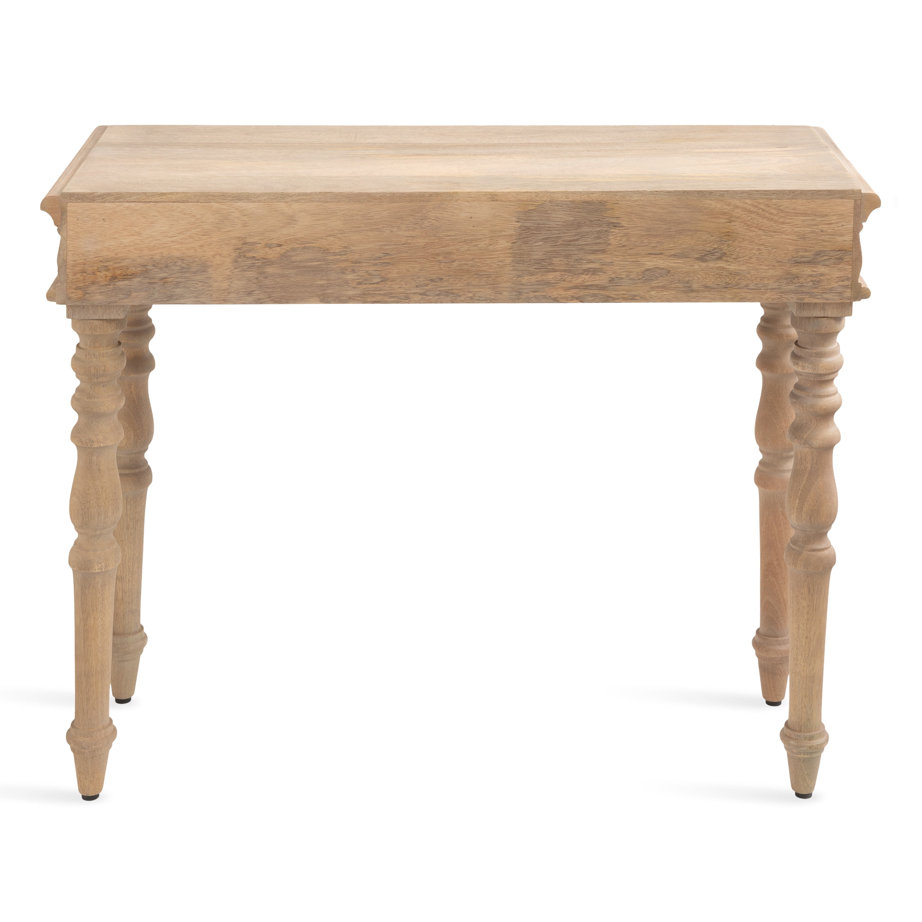 Kate and Laurel Patresa Traditional Carved Wood Console Table, 36 x 30 x 14, Natural, Decorative Rectangle Entryway Table with Wooden Carving Details and Turned Legs