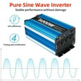 thumbnail image 2 of LVYUAN 3000W 6000W Peak Pure Sine Wave Power Inverter 12V DC to 110V AC Converter, 60Hz/50Hz, 4 AC Outlets + USB, LCD Display, Remote Control for Car, RV, Camping & Home Backup Blue, 2 of 11