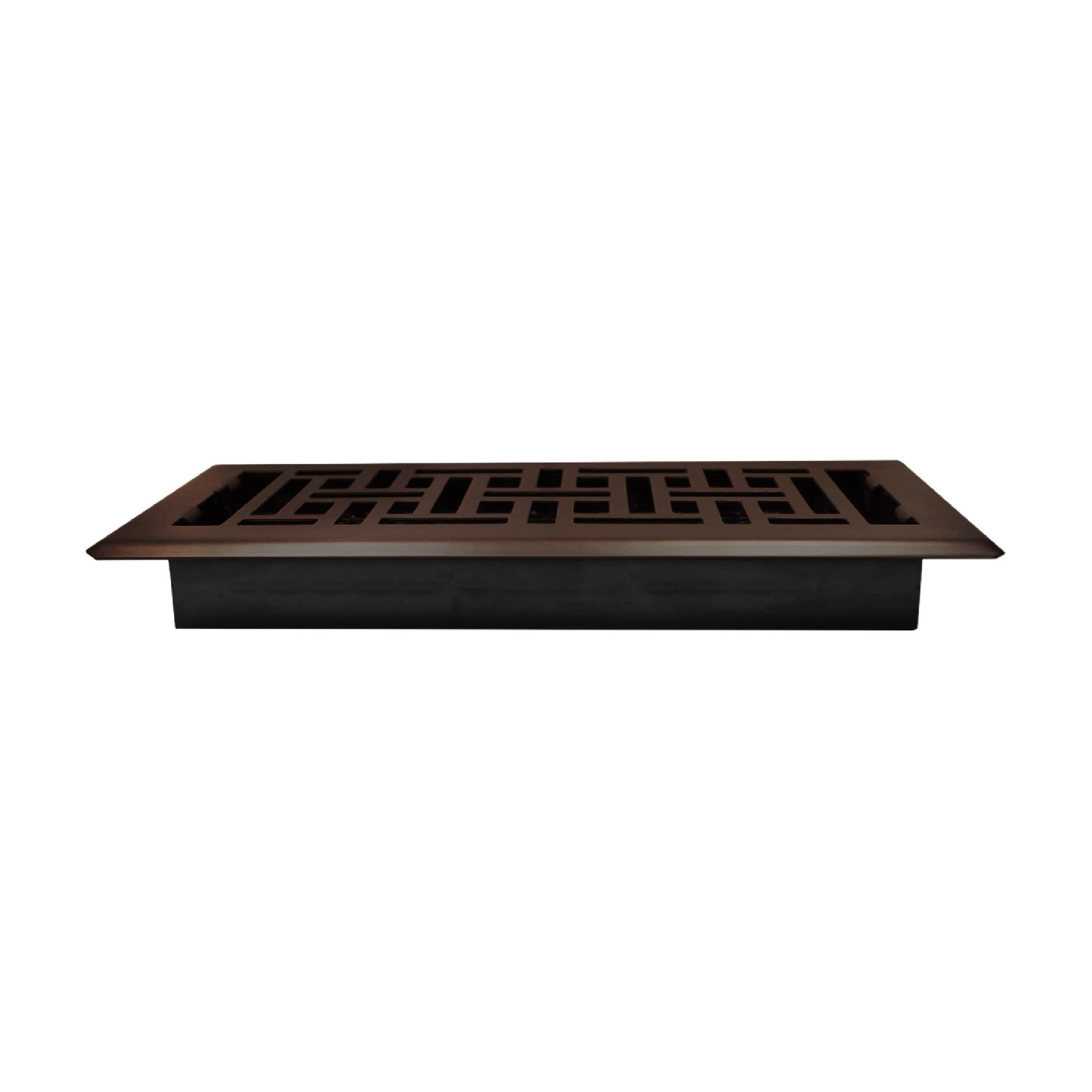 Decor Grates (4-Pack) 4x10 Oriental Floor Register Vent Cover, Adjustable Airflow Control, Rubbed Bronze (AJH410-RB)