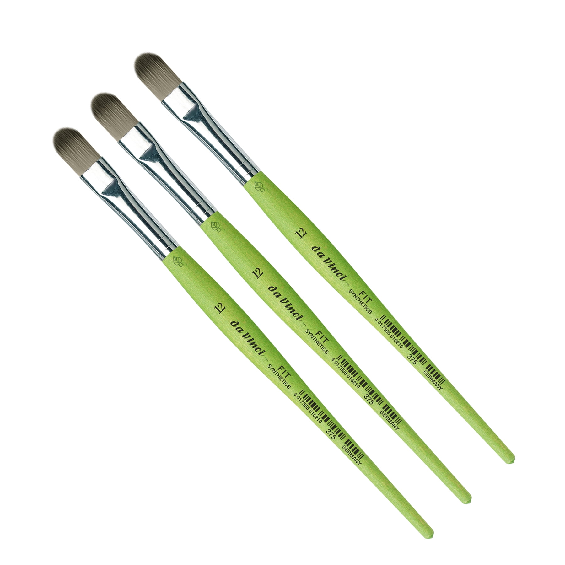 da Vinci FIT Synthetics Student Brush, Synthetic, Acrylic & Tempera, Filbert, Series 375, Size 12, Pack of 3