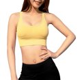 thumbnail image 1 of Sujetador deportivo para mujer: diseño transpirable, soporte sin aros, ajuste personalizado, ideal para yoga y running, talla S, color amarillo claro., 1 of 7