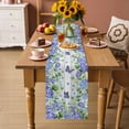 thumbnail image 2 of Purple Hydrangea Table Runner 48 Inches Long Farmhouse Dress Scarves, Spring Eucalyptus Butterfly Grey Wooden Dining Tablerunner for Coffee Table/Kitchen Island/Party Décor, 13" x 48", 2 of 8