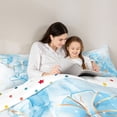 thumbnail image 4 of Manfei Golden Blue Bow Twin Comforter Sets,Girls Personalized Letter A Bedding Set,Polkadot Reversible,2-Piece,1 Comforter and 1 Pillowcase, 4 of 7
