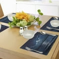 thumbnail image 4 of Ambesonne Night Place Mats Set of 4, Dramatic Sky Moon Ocean, Standard Size, Dark Blue White, 4 of 6