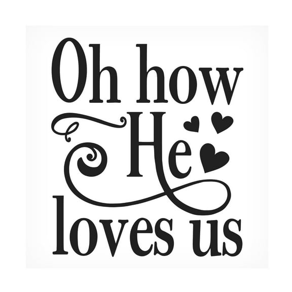 Canvas Wall Art - Jean Plout 'Christian Typography C' Wall Art for Living Room, Bedroom, or Office Décor by Trademark Fine Art - 14 x 14 Inches