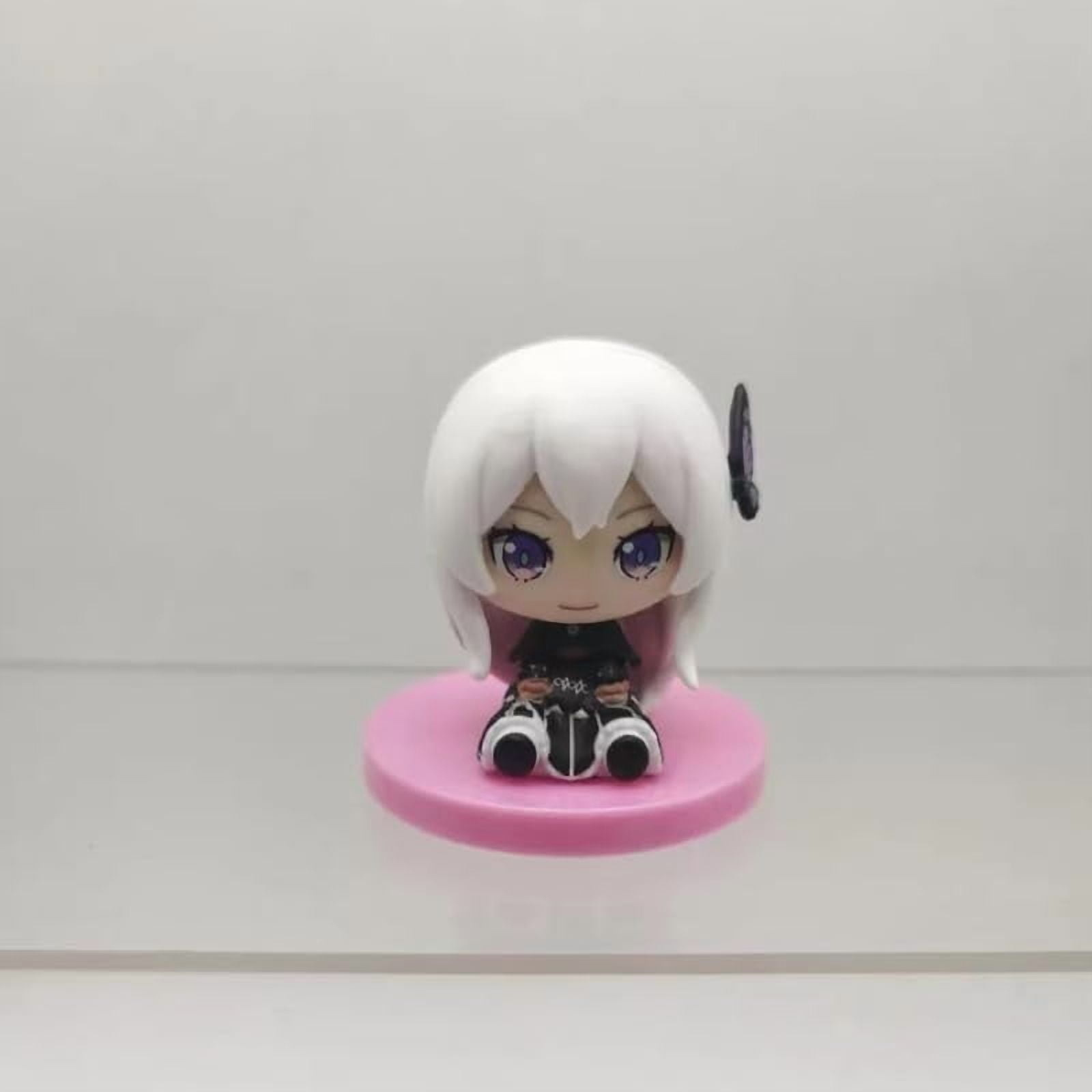 New Rem Figure, 8pc Q Version Eight Pieces Pink Base Rem Action Figure 10cm/3.9inch PVC Anime Character Statue Model Desktop Ornament Gifts