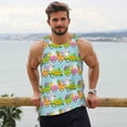 thumbnail image 6 of Daiia bunnies and chicks on a train Printed Men's Quick Dry Fit Muscle Tank Top Slim-Fit Tank Workout Tank Top Lightweight Sports Tank Top-Medium, 6 of 7