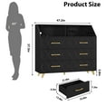 thumbnail image 4 of EDTara 6 Drawer Dresser with LED Lights & Charging Station, Wooden Black Dresser for Bedroom, Modern TV Stand Dressers & Chests of Drawers for Closet, Hallway, Entryway, 4 of 9