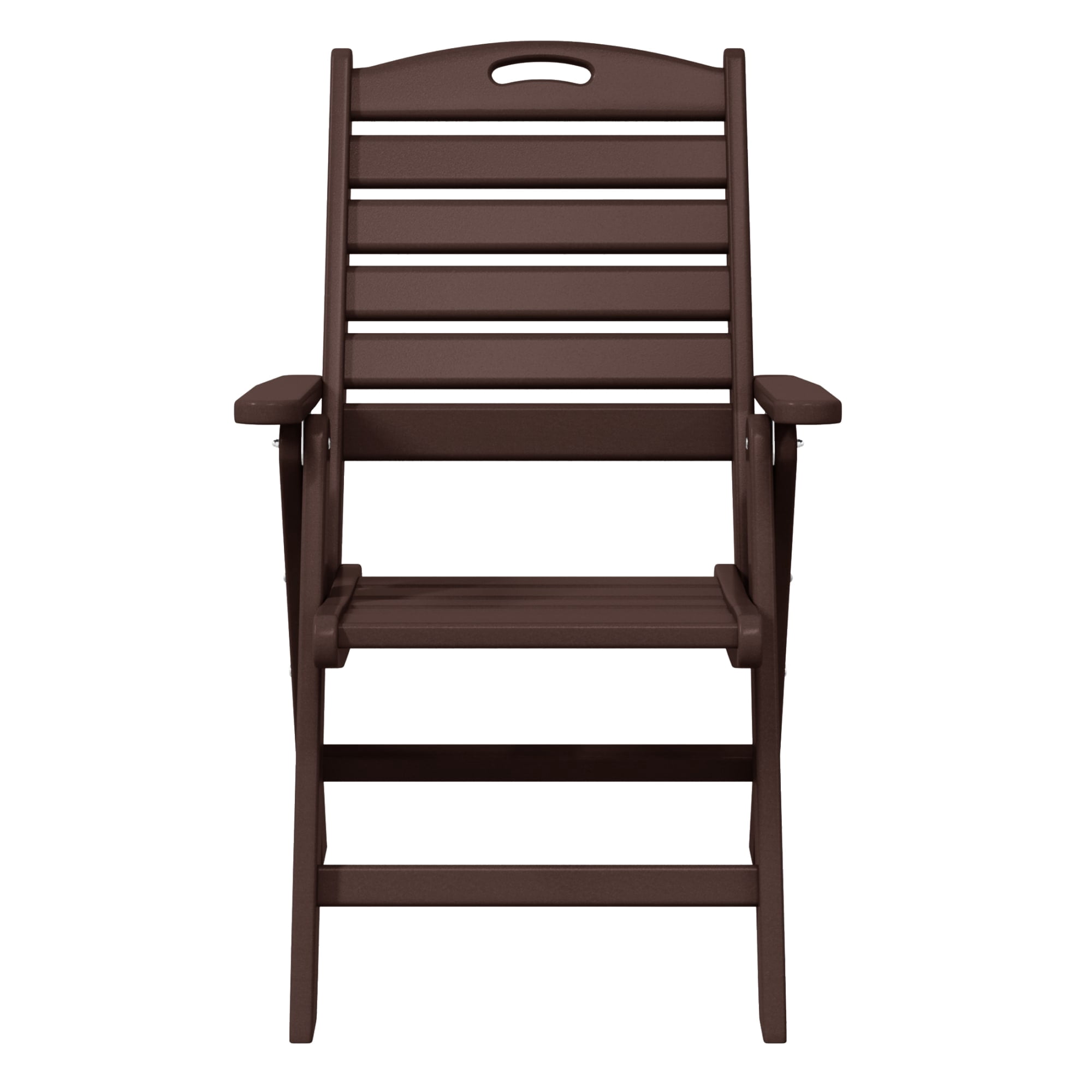 WestinTrends Malibu HDPE Adjustable Highback Folding Patio Dining Chair, Dark Brown