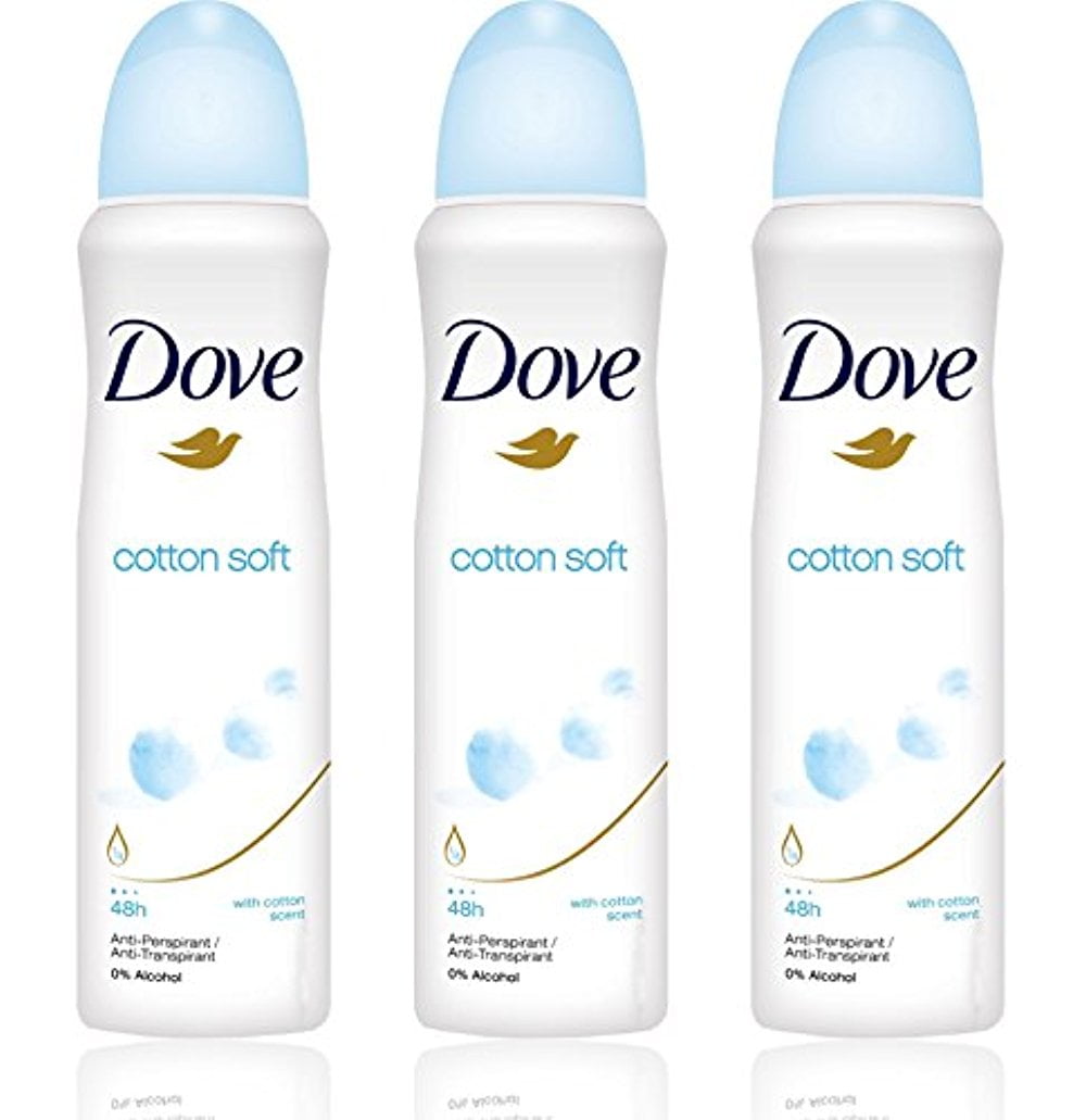 Dove Cotton Soft Anti-Perspirant Deodorant Spray 48 Hour Protection (Pack of 3) 150 Ml by Dove