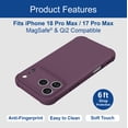 thumbnail image 3 of onn iPhone 18 Pro Max and iPhone 17 Pro Max Phone Case with MagSafe, Blackberry, 3 of 9