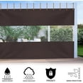 thumbnail image 3 of COVERS & ALL Outdoor Vinyl Curtain with Clear Tarp Panel 12 Oz - 100% Weather Resistant Outdoor See Through Curtain - with Rustproof Grommets - for Pergola, Porch, Gazebos (8'H x 10'W, Coffee), 3 of 6