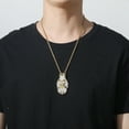 thumbnail image 5 of HipHop Animal Lion 14K Yellow Gold Pendant Necklace For Men Cuban Chain Ice Out Bling Micro Paved CZ Necklace Punk Rock Biker Motorcycle Jewelry, 5 of 6