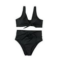 thumbnail image 1 of Women's Plus Size Swimsuits, Womens High Waisted Bikini Set Tie Knot High Rise Push Up Two Piece Swimsuits Oversized Bathing Suits L-4XL Quick Dry Bathing Suits Woman Clearance, 1 of 3