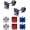 Square CZ 6mm, variant on 4 Pairs Titanium Screw Back Surgical Stainless Steel Earrings for Women Men,Rainbow 5A Cubic Zirconia Studs Double Side Earrings Piercing Sleeper Jewelry 6mm