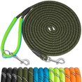 thumbnail image 1 of XiaZ 10FT Training Leash for Dogs, Nylon Rope Dog Leashes with 2 Swivel Hooks and Comfortable Padded Handle, Cat Puppy Leash Lead for Small Medium Large Dogs Training, Playing, Camping, or Backyard, 1 of 6