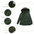 thumbnail image 3 of Women's Solid Mid Length Jacket With Large Collar And Warm Winter Coat,Size:M, 3 of 6