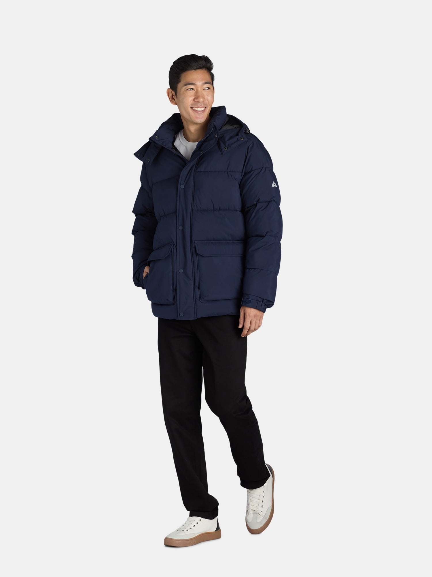 Ozark Trail Men's & Big Men's Puffer Jacket with Hood, Sizes S-3XL