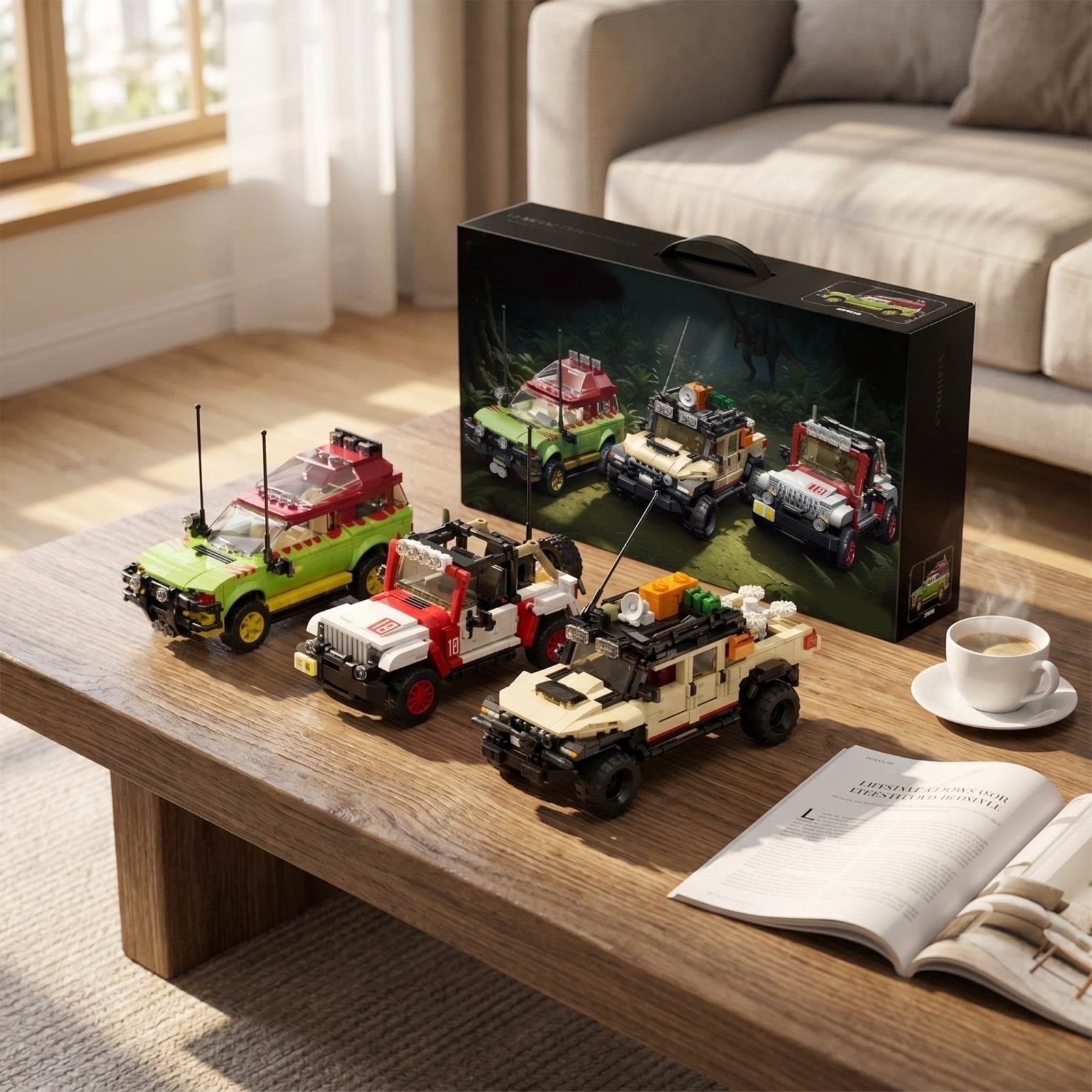 3 in 1 Classic off-Road Vehicle Building Block Sets, 1632 Pcs off Road Cars DIY Model Kit, Collectible and Display ORV Building Toys, Creative Birthday Gifts for Adults Teens 14+