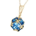 thumbnail image 2 of Galaxy Gold GG 14K Yellow Gold 3.7 Carat Natural Blue Topaz Pendant Necklace - December Birthstone - Communication & Serenity - 16" to 24" - Fine Jewelry for Women, 2 of 3