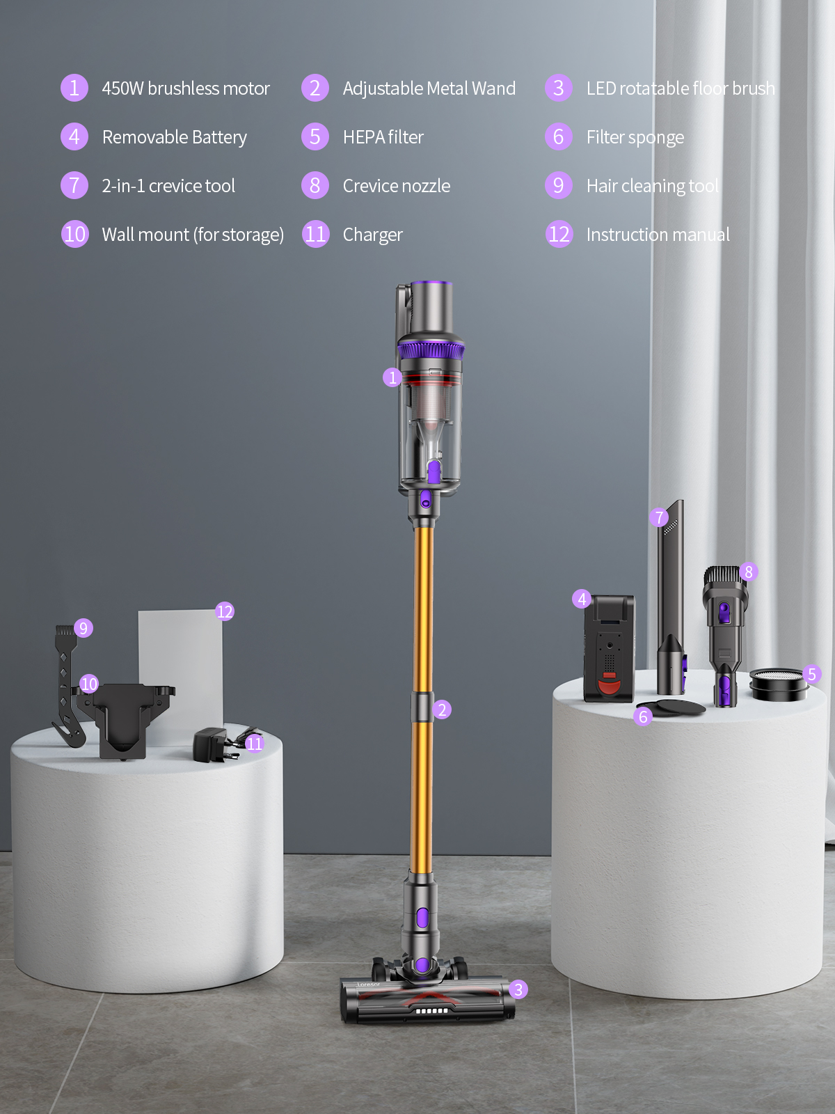 HighEnd] Cordless Stick Vacuum Cleaner Lightweight Bolivia Ubuy