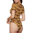 thumbnail image 3 of Naloa Dachshund Dog Puppy Women's Short-Sleeved Onesie, One-Piece Swimsuit for Parties, dates, clubs - Large, 3 of 9